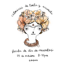 Cargar imagen en el visor de la galería, Taller de catrinas de tinta y acuarela virtual